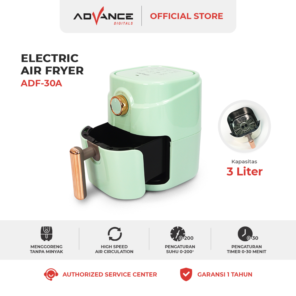 Jual Advance ADF-30A Air Fryer Hemat Listrik Kapasitas 3Liter Daya 600