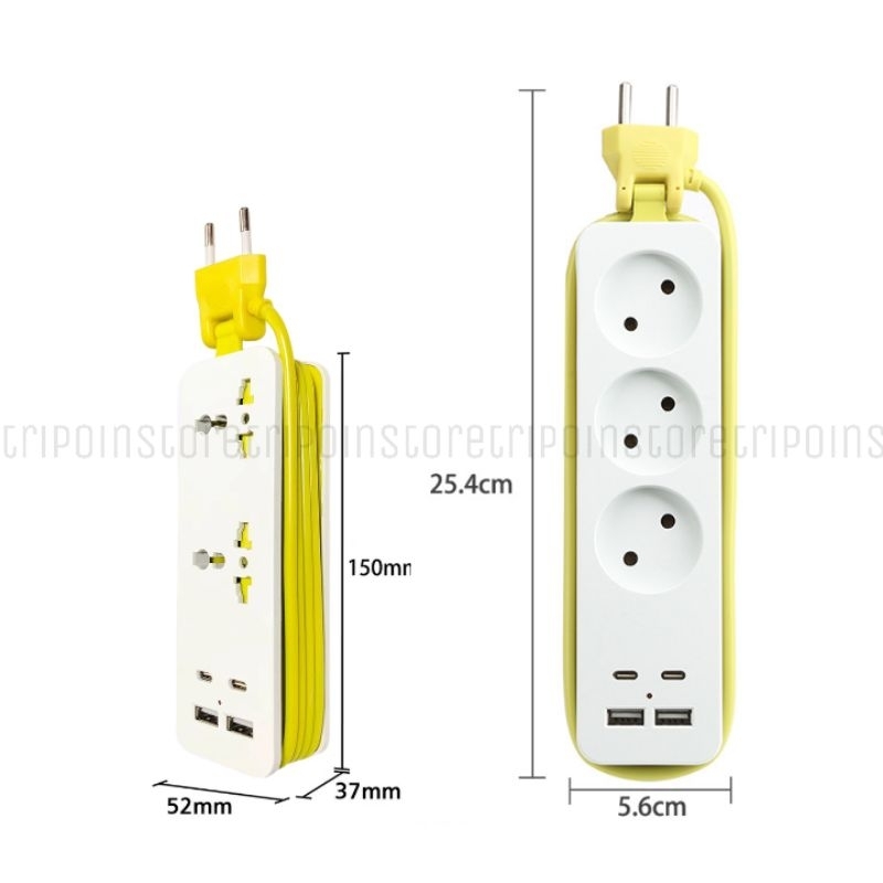 Jual Portable Stop Kontak Travel - 2 3 Colokan Traveling Socket EU AC ...