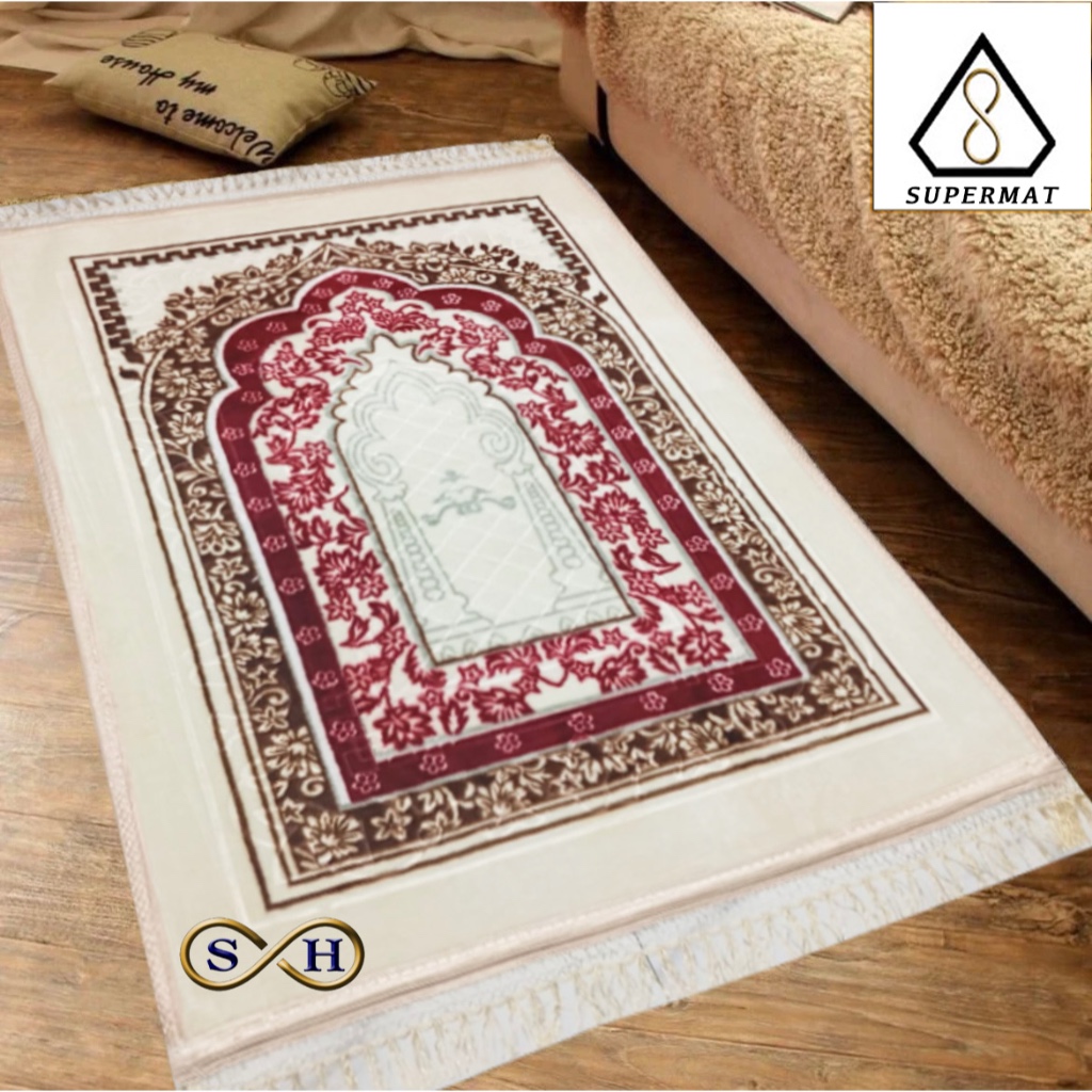 Supermat - Sajadah Tebal Turki Rumbai Warna Gold 10 Mm - foto 1