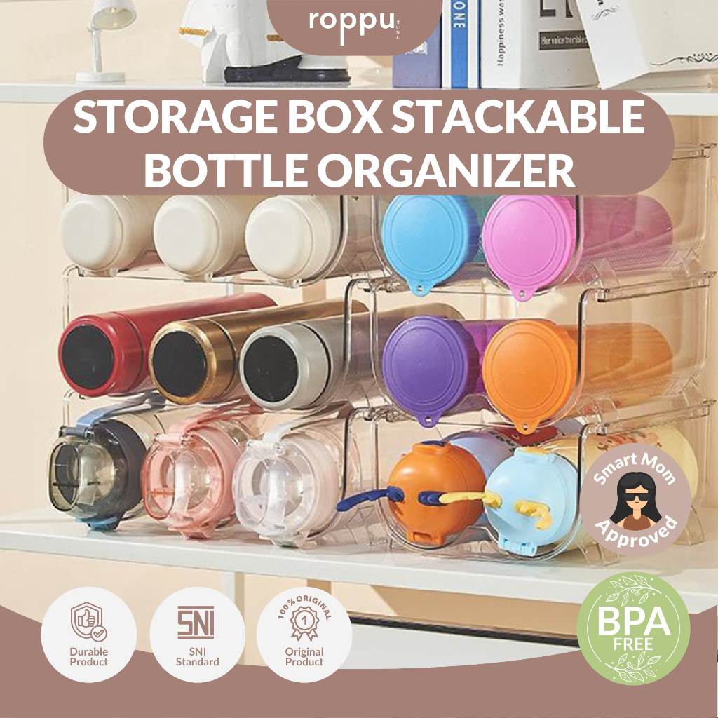 Jual Roppu Storage Box Stackable Bottle Organizer Rak Botol | Shopee ...