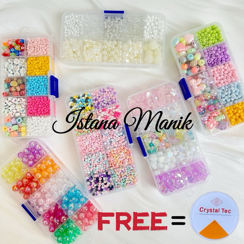 Jual Paket Hemat Meronce Manik Mote Kerajinan Gelang Kalung Edukasi ...