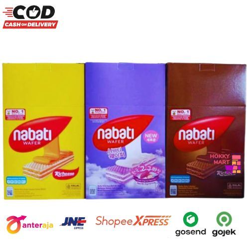 Jual ( HOKKY ) Richeese Nabati Wafer Keju / Cokelat Box isi 20 pcs x ...