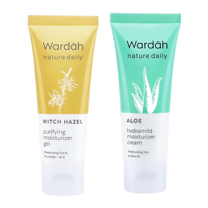 Jual WARDAH NATURE DAILY ALOE HYDRAMILD MOISTURIZER CREAM 40ML WITCH HAZEL PURIFYING MOISTURIZEL GEL 40ML Shopee Indonesia