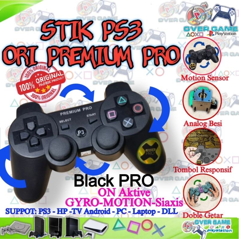Jual STICK / STIK PS3 ORI PABRIK HITAM PREMIUM PRO