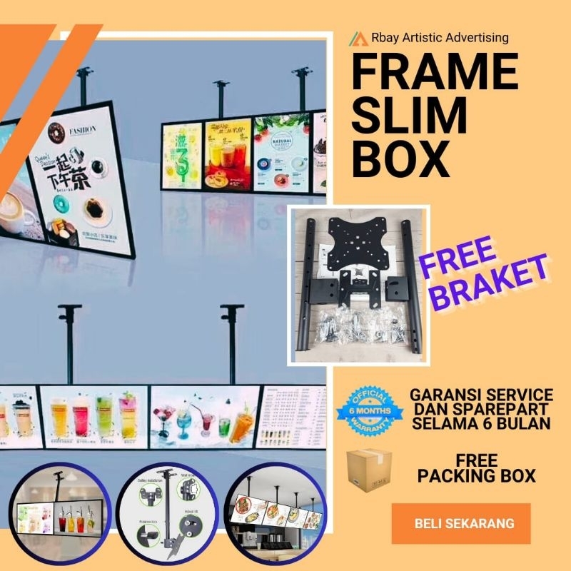 Jual Frame Light Slim Box LED Portable FREE Braket | Shopee Indonesia