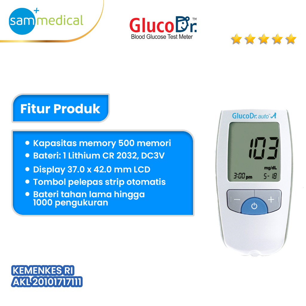Jual Gluco Dr. Auto Blood Glucose Meter + Strip | Shopee Indonesia