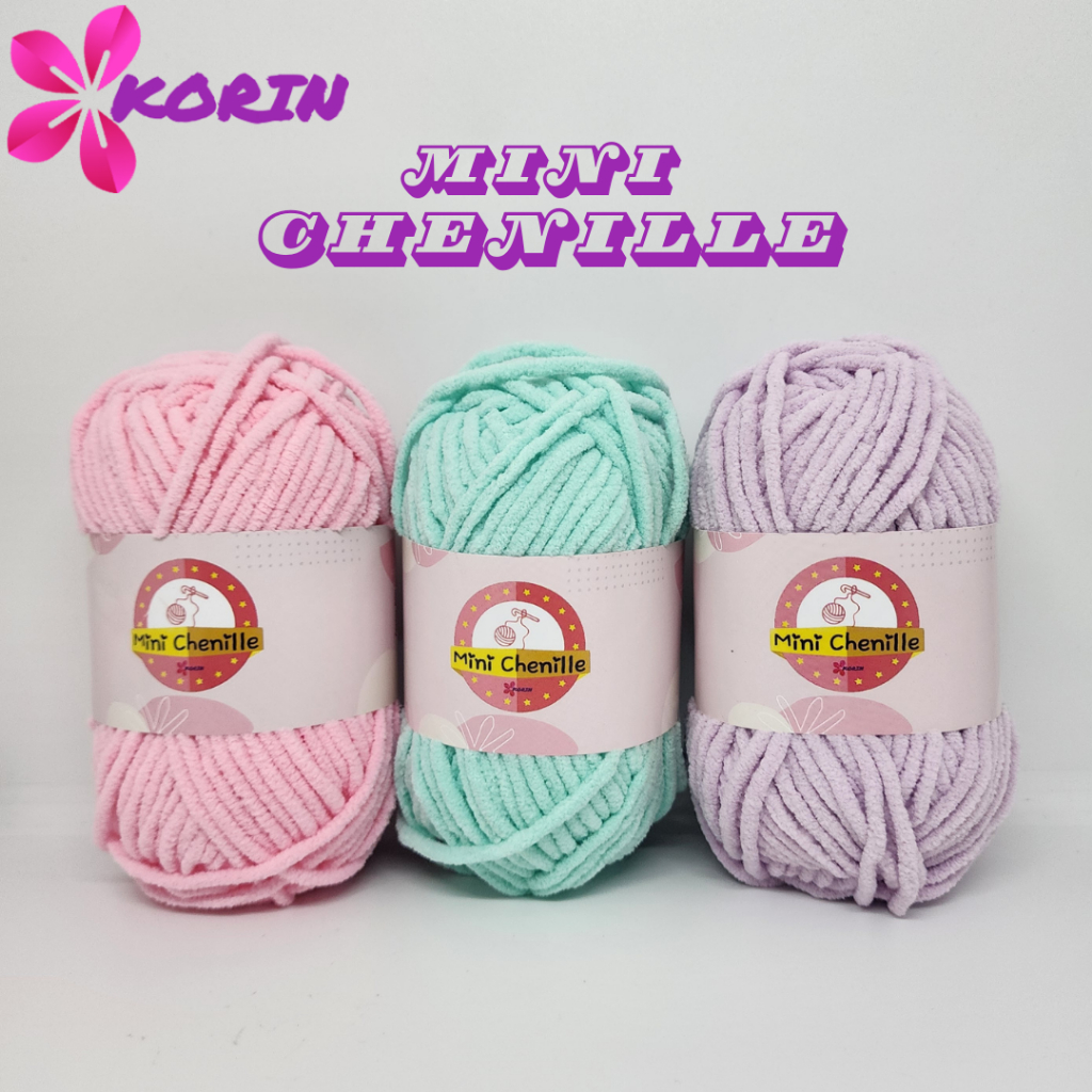 Jual Benang Rajut Mini Chenille Korin / Small Chenille Chunky Yarn ...