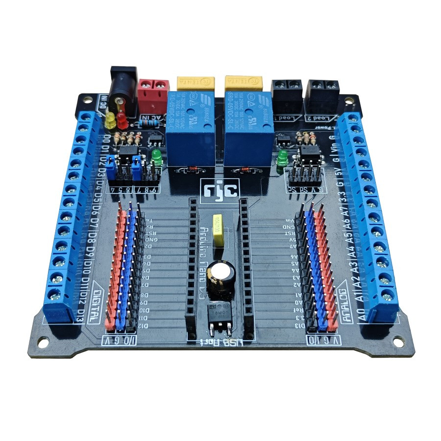 Jual Arduinoo Nano V3 2ch Relay Shield Terminal Extension Baseboard Dev ...