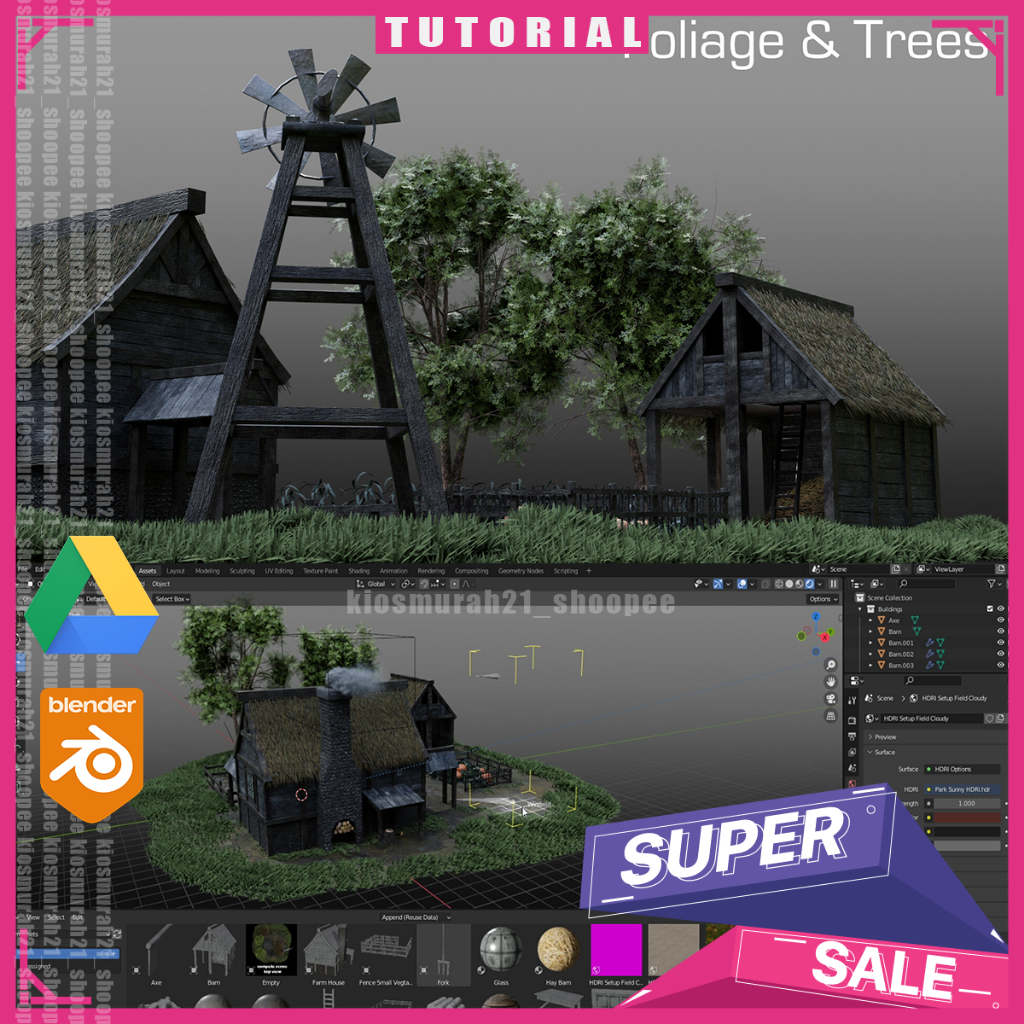 Jual Blender 3 The Ultimate Medieval Scene Course Blender 3D Tutorial ...