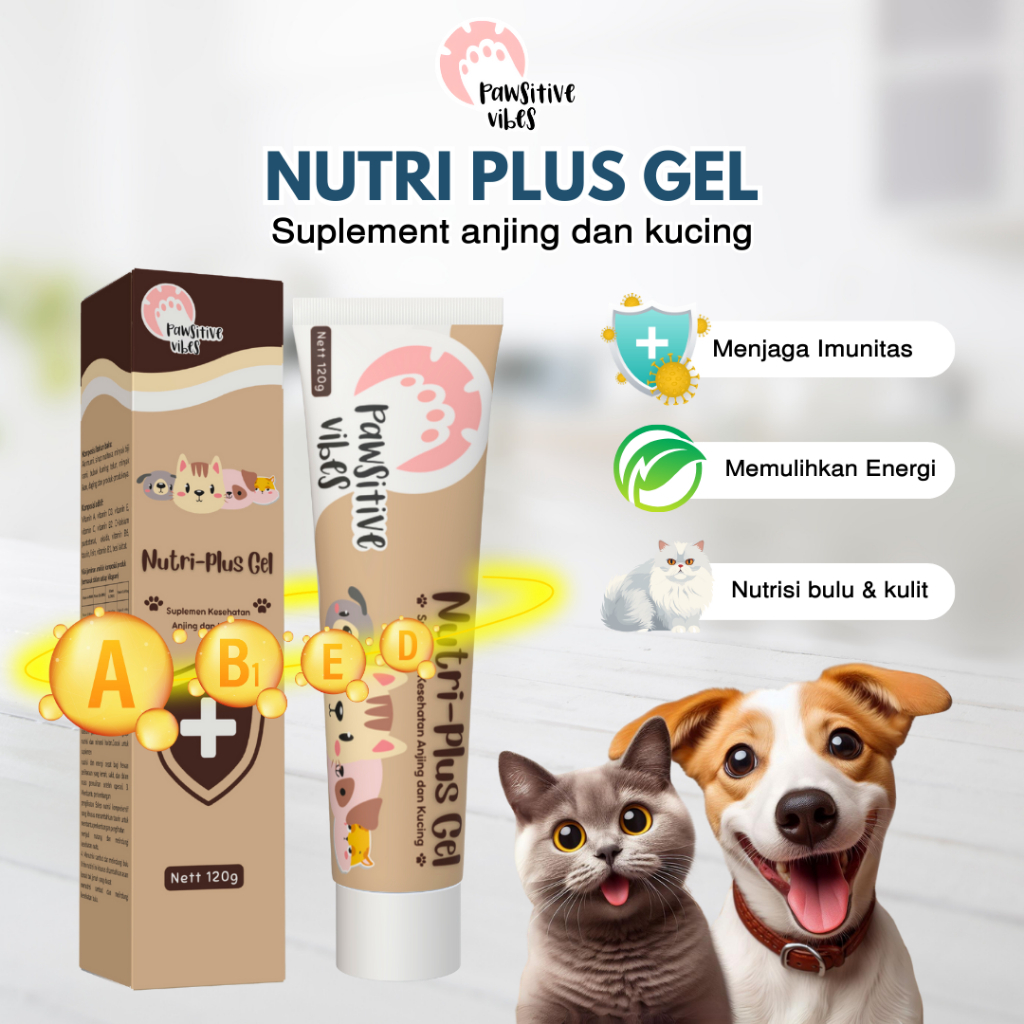Jual NUTRI PLUS GEL 120g - Suplement For Cat & Dog - Vitamin Anjing ...