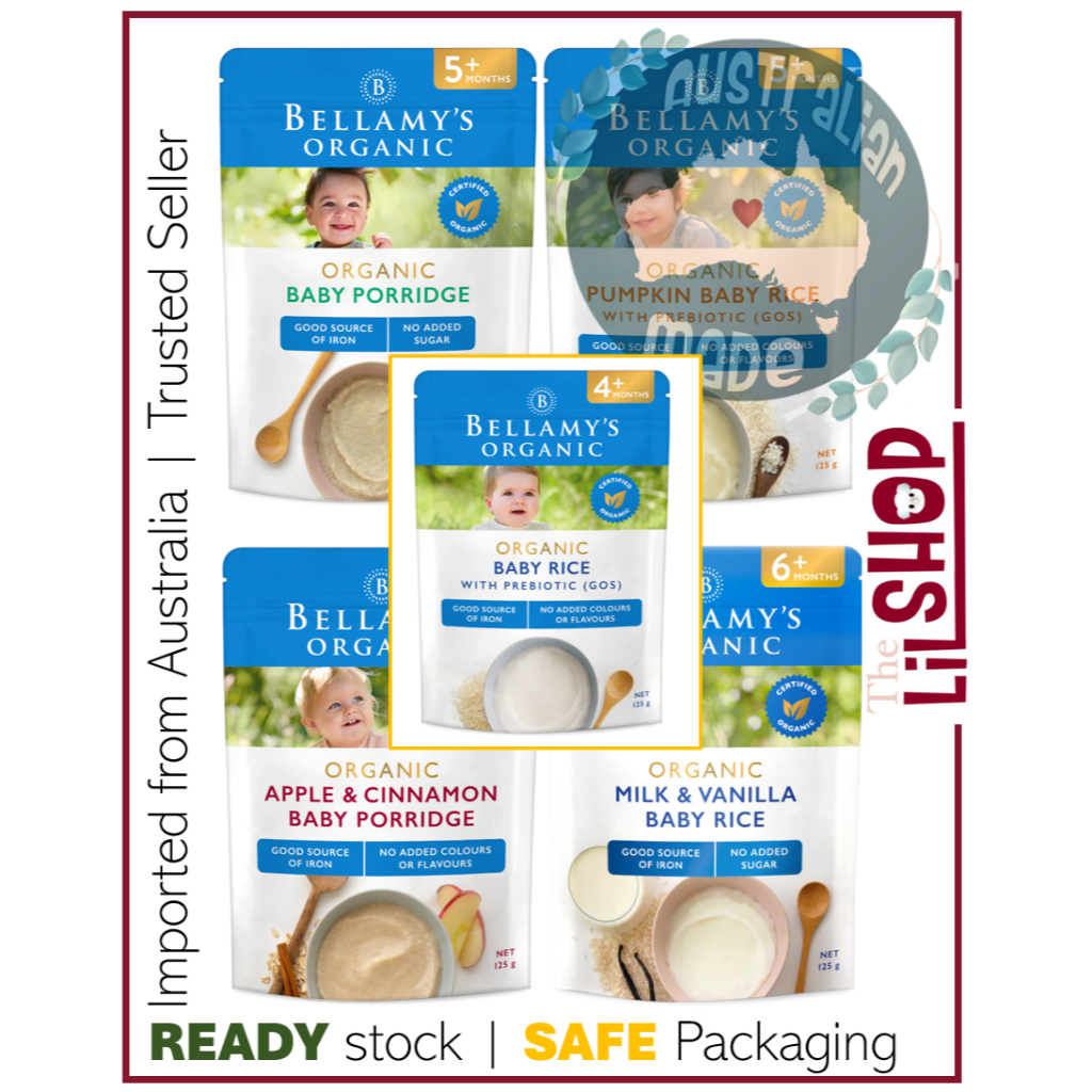 Jual Bellamy's Organic MPASI 4 + 5 + 6 + months 125g | Baby Cereal Rice ...