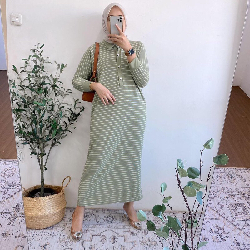 midi dress knit salur Jual GALXY MIDI DRESS BAHAN KNIT PREMIUM MOTIF SALUR MIX POLOS // GALERY MIDI  DRESS KNIT MOTIF GARIS TEGAK / Arina Dress salur