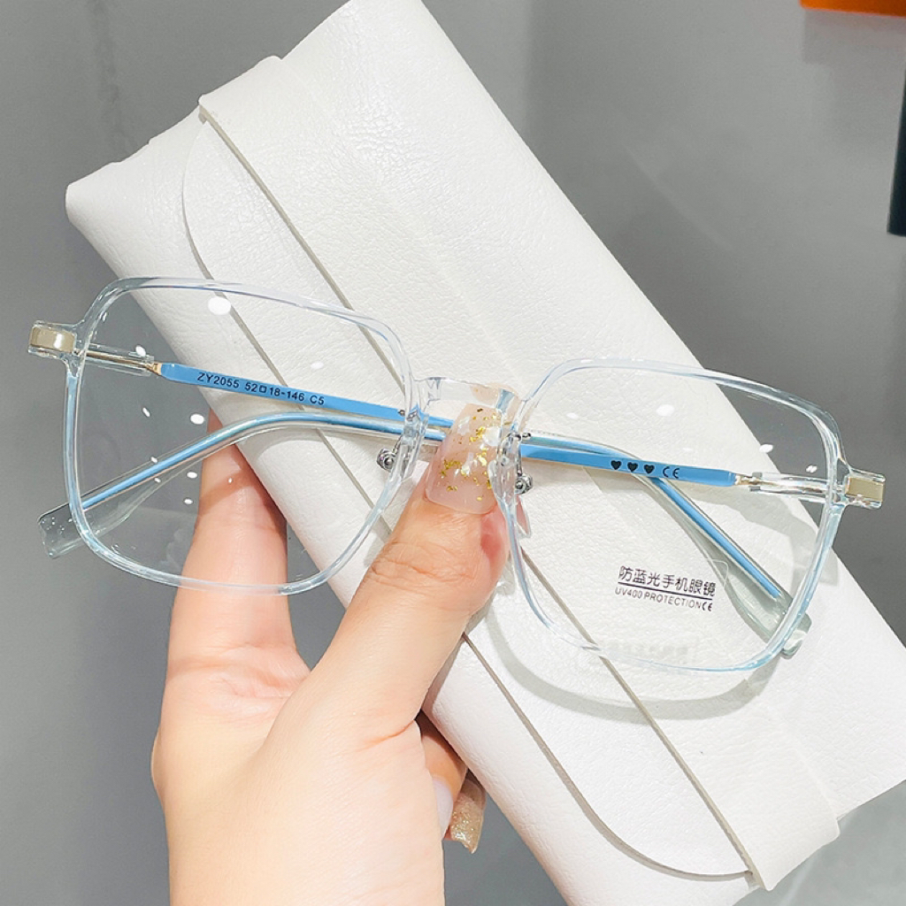 Jual Oversized Frame Kacamata Anti Radiasi Wanita Transparan Frame Kacamata Gaya Wanita | Shopee Indonesia