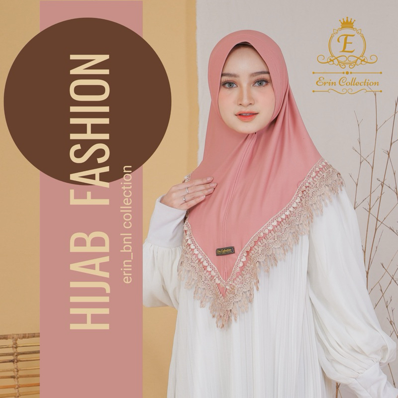 Jual ERIN COLLECTION JILBAB INSTAN RENDA 2SUSUN HIJAB INSTAN JERSEY ...
