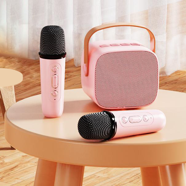 Jual Mini karoke Speaker Bluetooth 2 mic / Mini karoke Speaker ...