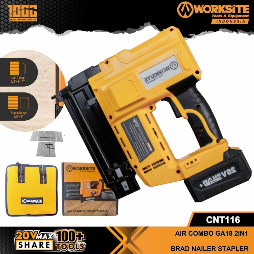 Jual WORKSITE GA18 Mesin paku tembak staples 2in1 Cordless nailgun