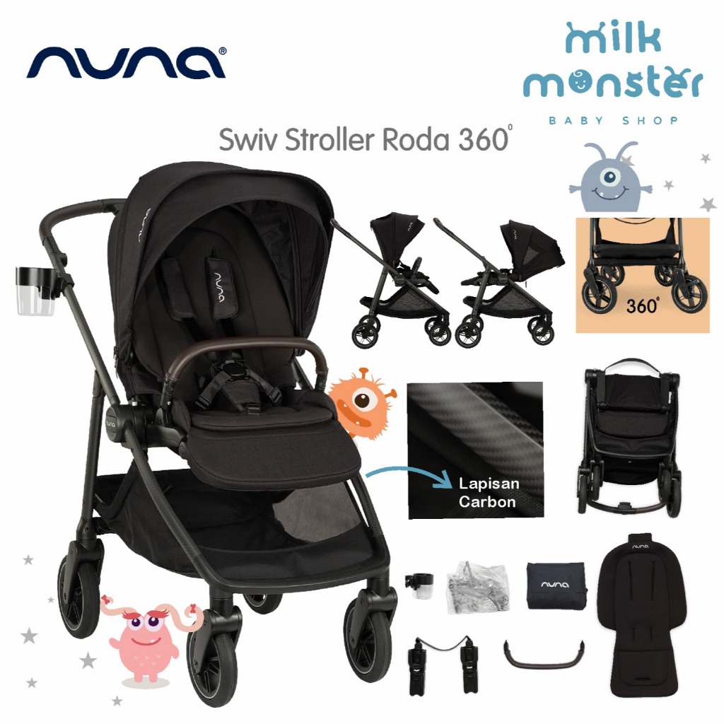 Nuna Swiv Stroller Roda 360° Stroller Bayi dan Anak Kereta Dorong Bayi