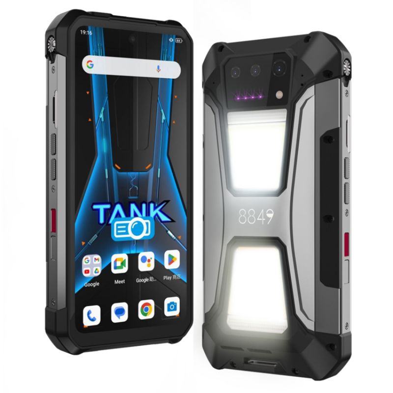 Cover Per Unihertz 8849 Tank 3 Pro + 2 Pellicole Vetro Temperato – Custodia Morbida TPU Antiurto, Nero - 2