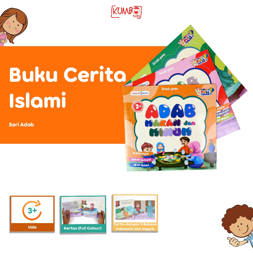 Jual Buku Cerita Anak Bergambar Islami Seri Adab Full Color Bilingual ...
