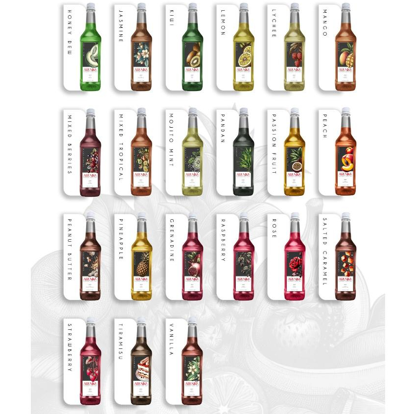 Jual Sirup Arunika Premium Syrup Botol 1 Liter for Coffee Cocktail ...