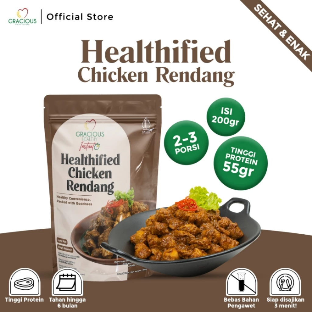 Jual Chicken Rendang Makanan Diet Sehat Instan Tinggi Protein Rendah ...