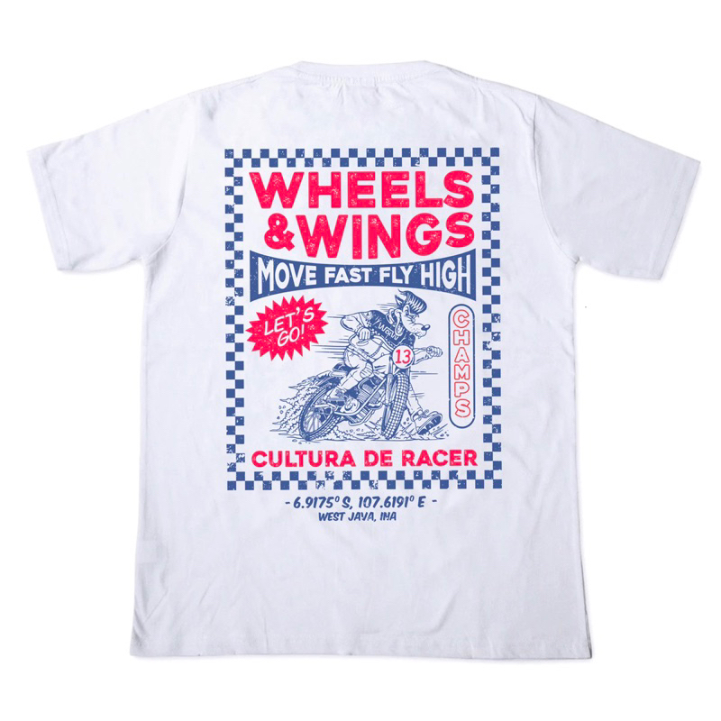 Jual Wheels and Wings Lone Wolf Racing Classic Regular T-shirt - Putih ...