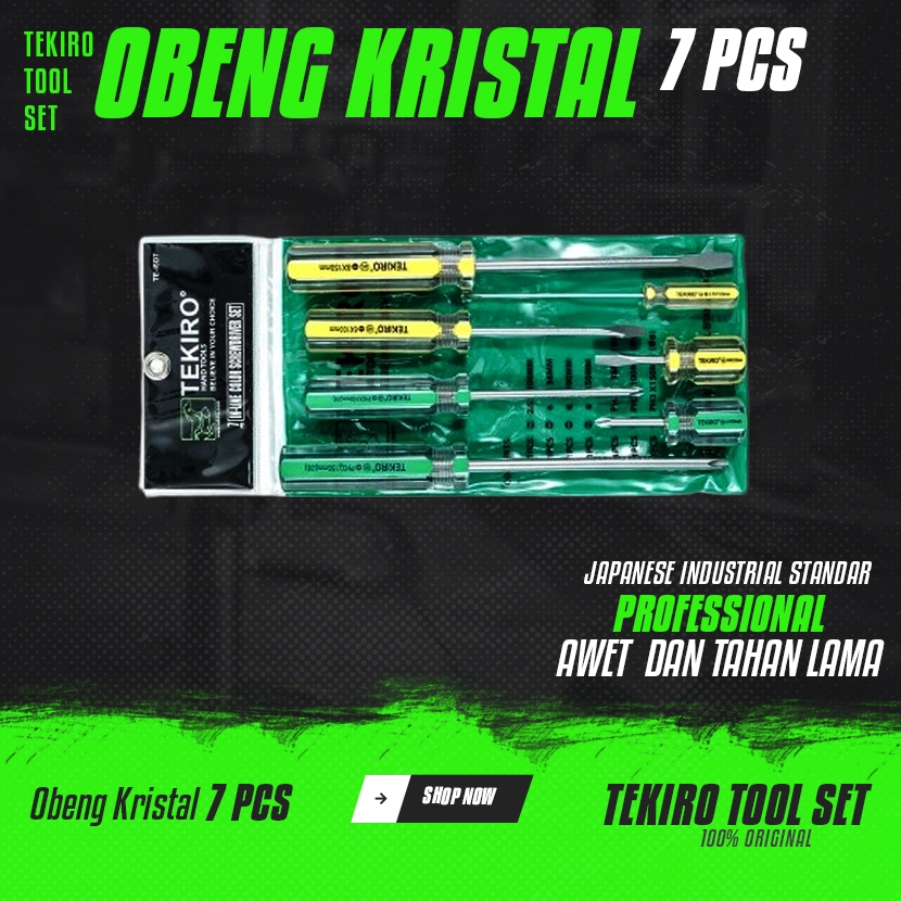 Jual Obeng Set Tekiro Komplit Kristal 7 pcs Tekiro Plus Minus Min In ...