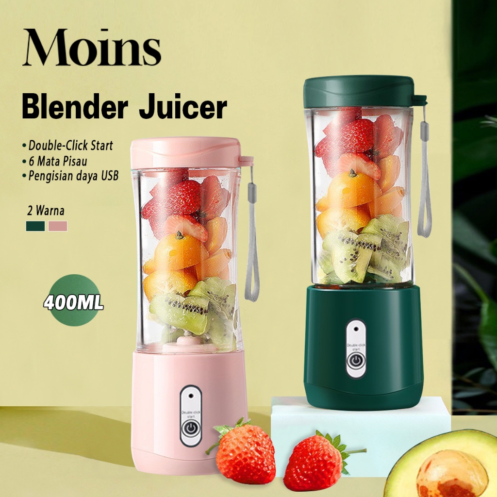 Blender Jus Portable Mini Juicer 400ML Juicer Cup Mata Pisau USB Electric  Blender
