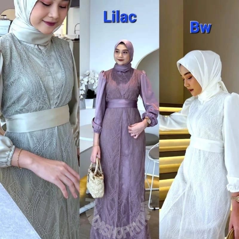 Jual Dress Brukat Florenza Busui Gamis Mewah Premium Elegan Syari ...