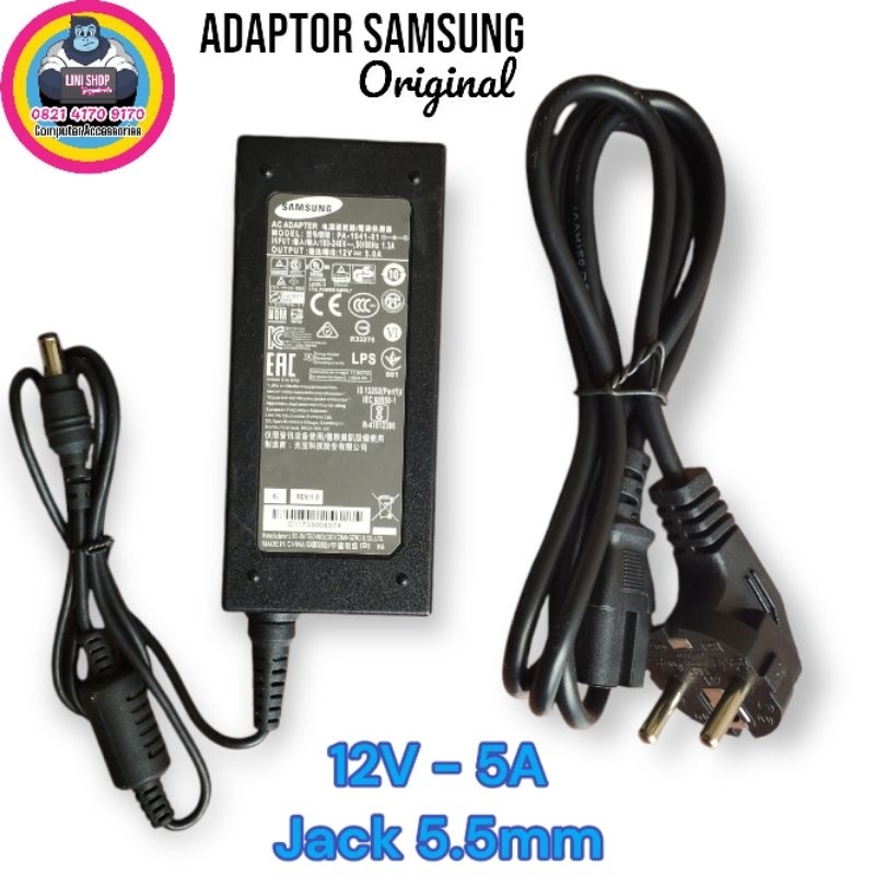 Jual Samsung Adaptor DC 12V 5A buat DVR CCTV Monitor cocok buat monitor ...