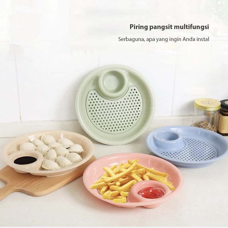 Jual ALGAN25 PIRING PANGSIT DIM SUM BUAH 2IN1 ( 2 LAPIS DENGAN SARINGAN ...