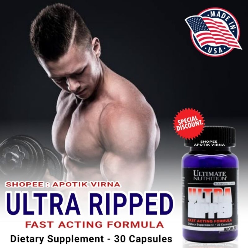 Jual Suplemen Pembakar Lemak Pembentuk Otot Tubuh Ampuh ULTRA RIPPED ...