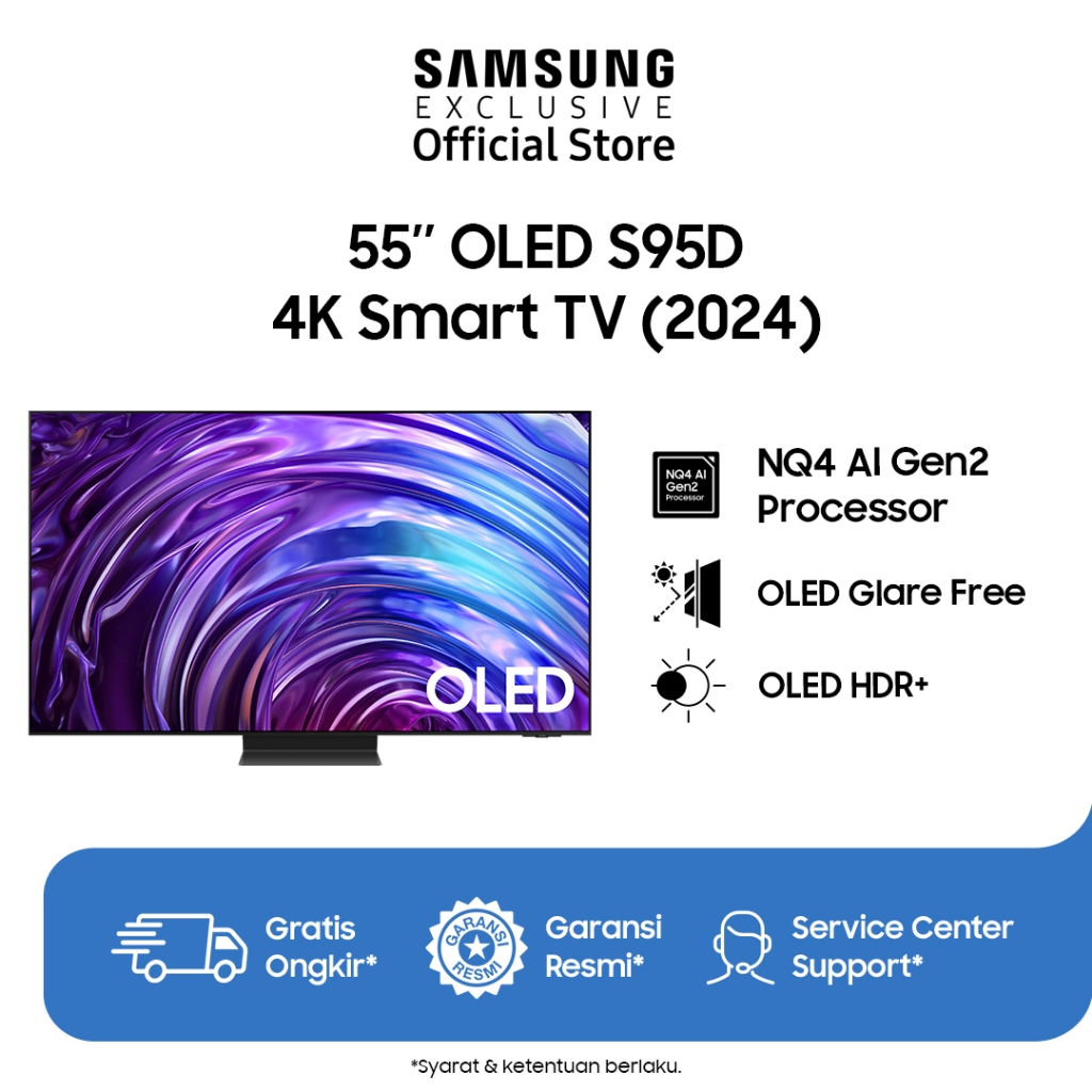 Jual Samsung Smart TV AI 55 OLED 4K S95D NQ4 AI Gen2 Processor 