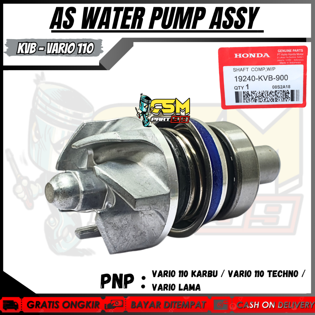 Jual ( HONDA KVB ) AS WATERPUMP ASSY VARIO 110 / VARIO 110 THECHNO ...