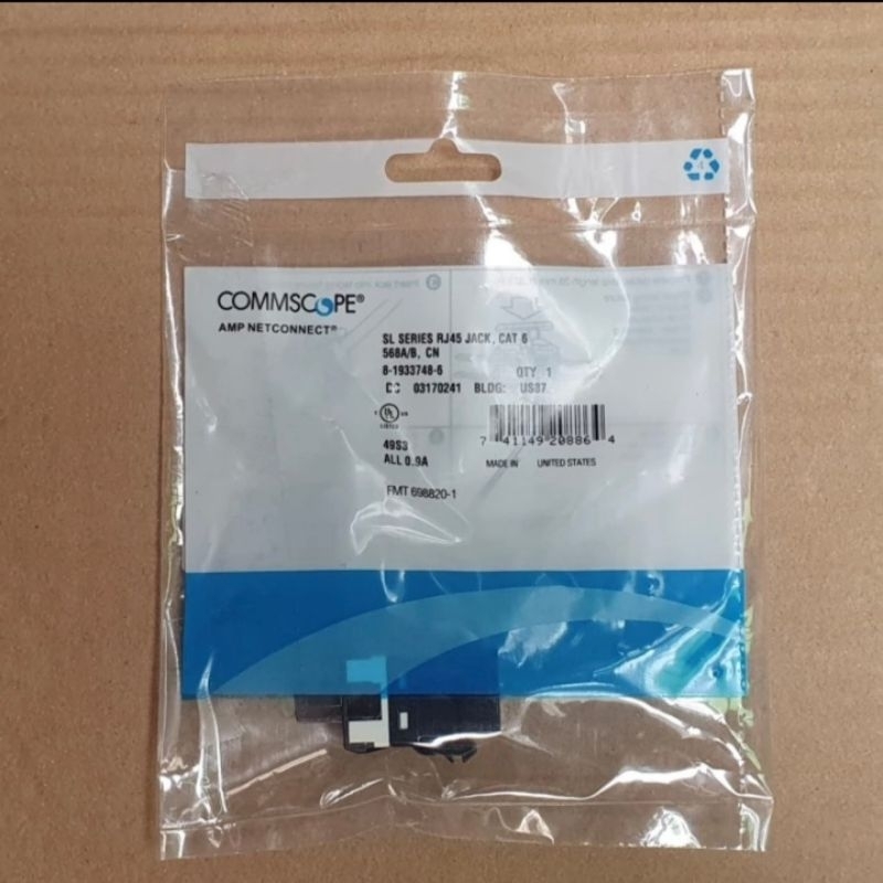 Jual MODULAR JACK RJ45 CAT 6 AMP COMMSCOPE SL SERIES BLACK | Shopee ...