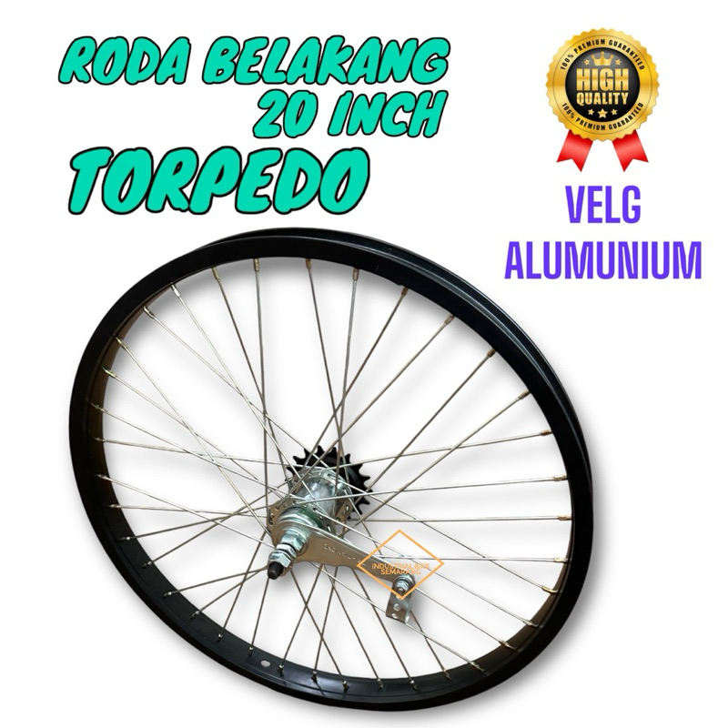 Jual (( RODA 20 ALLOY / TORPEDO )) Roda Wheelset Sepeda Belakang BMX ...