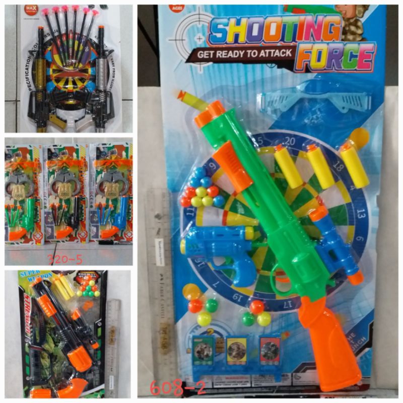 Jual Mainan anak Pistol Papan//Shooting Force//Shoot Gun//Weapon Set ...