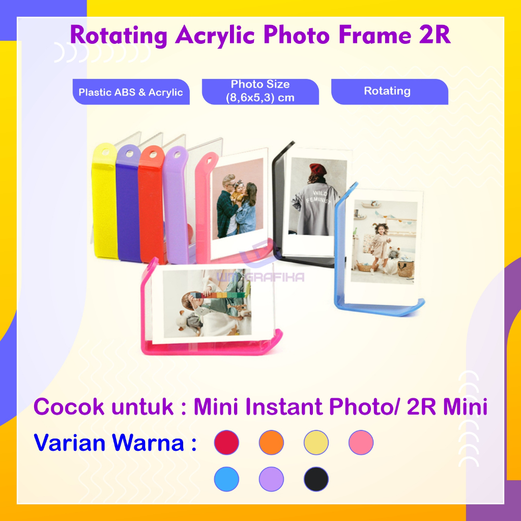 Jual Rotating Acrylic Foto Frame Ukuran 2R Mini Bingkai Photo Plastik ...