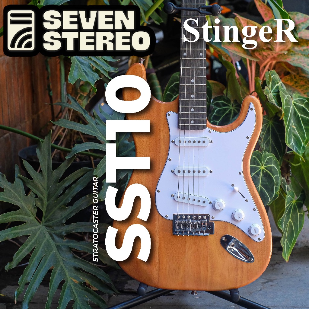 Jual Stinger SST10 Stratocaster Model Electric Guitar Natural Mahogany ...