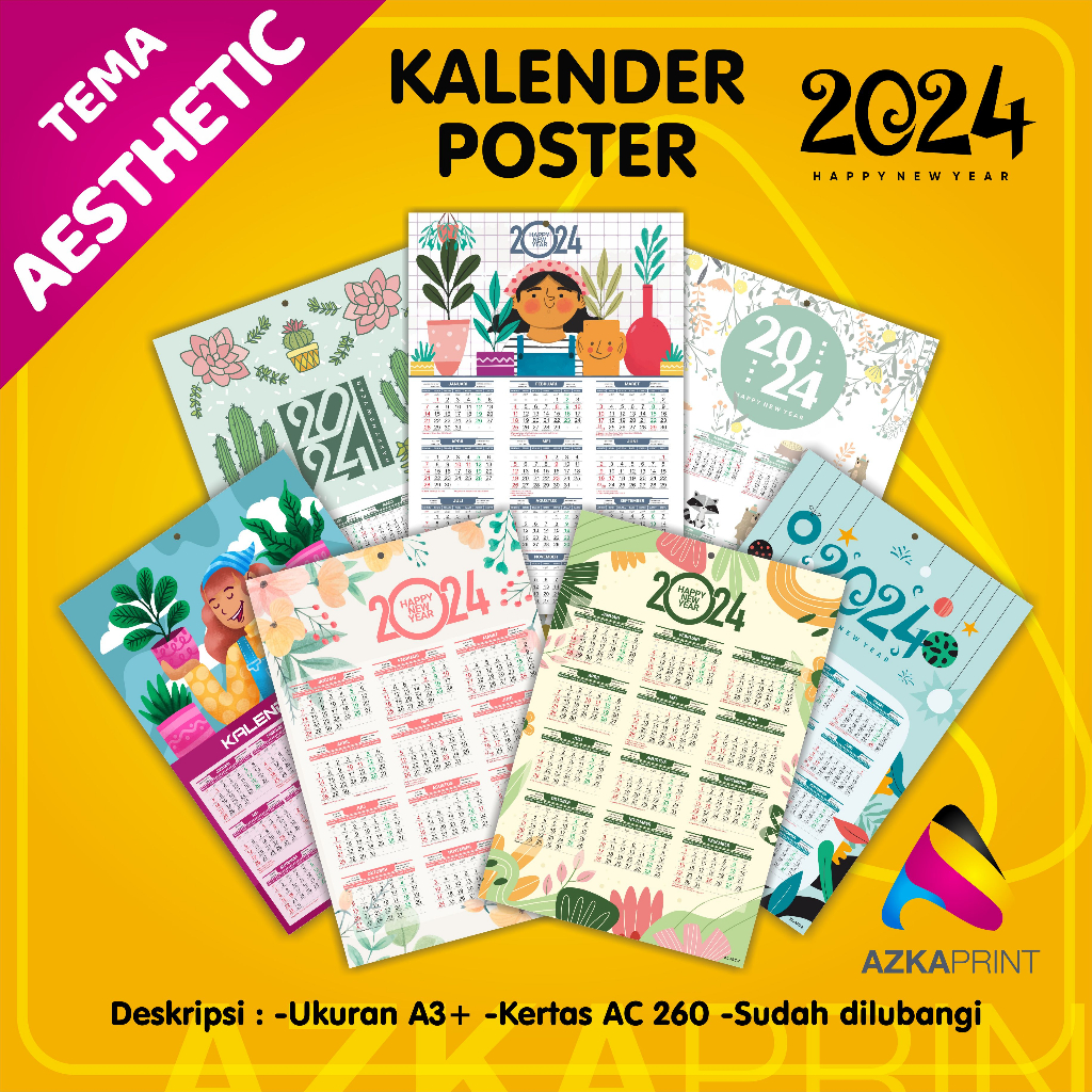 Jual KALENDER POSTER AESTHETIC - kalender poster - kalender dinding