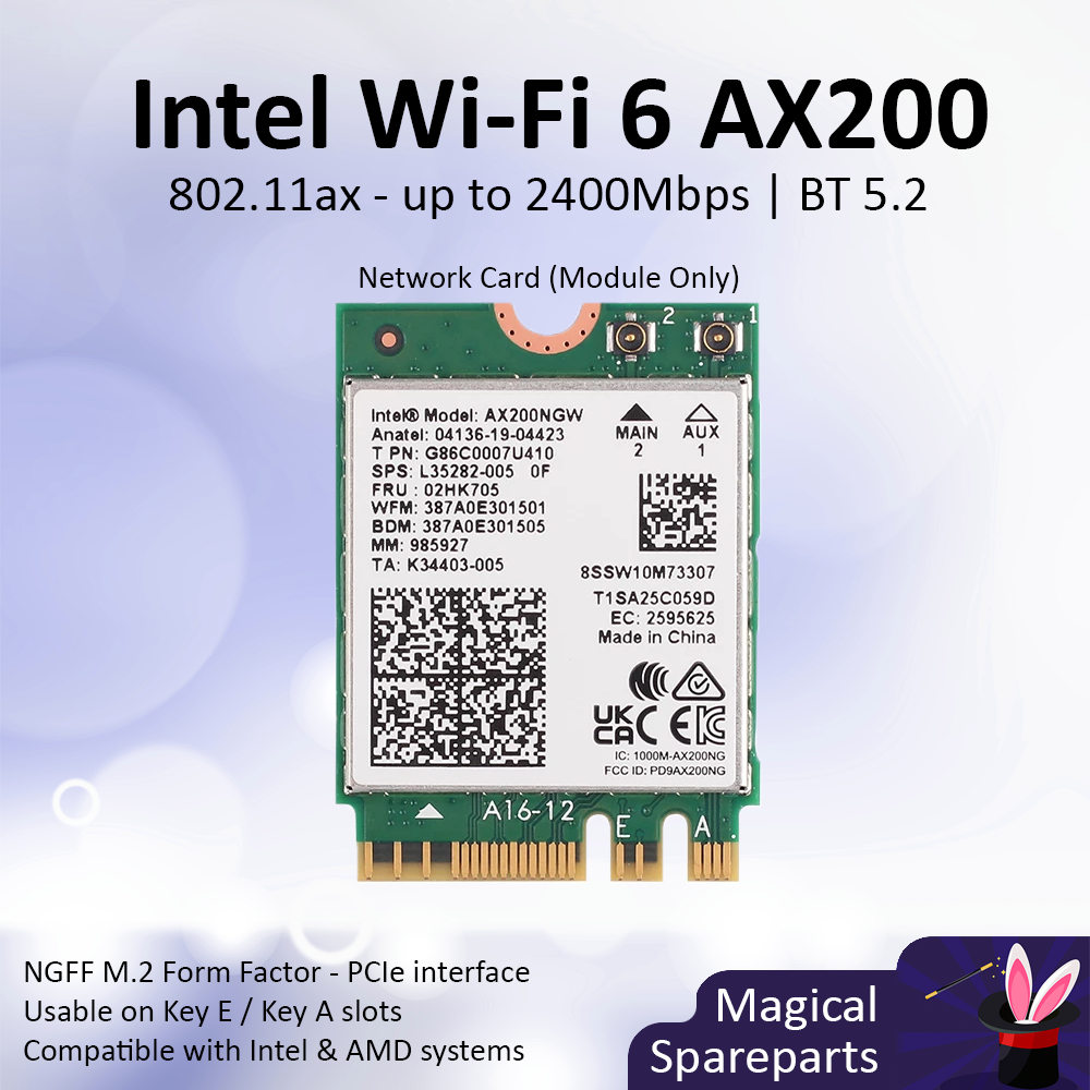 Jual Intel Wi-Fi 6 AX200 NGFF M.2 Wireless Network Card WiFi BT ...