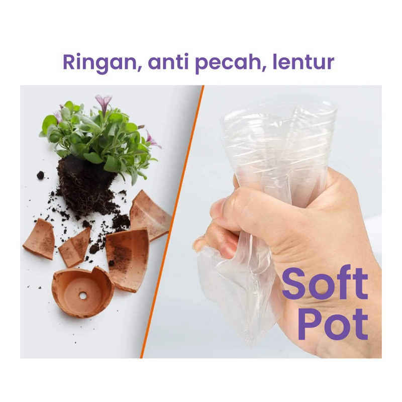 Jual Pot Plastik Fleksibel Anggrek 11x10 (Isi 10pcs) Polypot Bening Pot ...