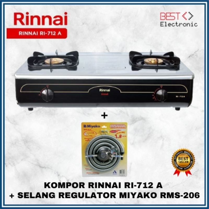 Jual Kompor Gas Rinnai RI 712 A Top Plate Buka Tutup Api Besar Api