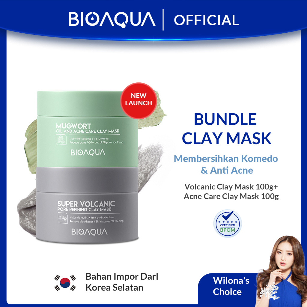 Jual BIOAQUA Clay Mask Super Volcanic Pore Refining Clay Mask 100g