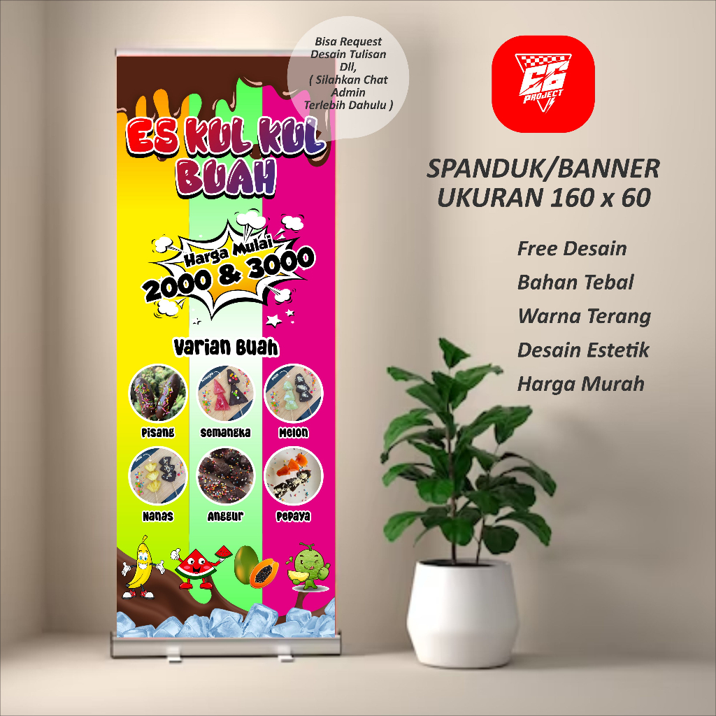 Jual Spanduk Banner Berdiri Es Kul Kul 160 X 60 Shopee Indonesia