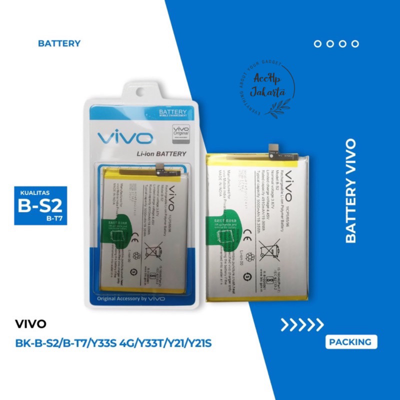 Jual Baterai Batre VIVO B-S2 / Y33S 4G / Y33T / Y21 / Y21S Batrei ...