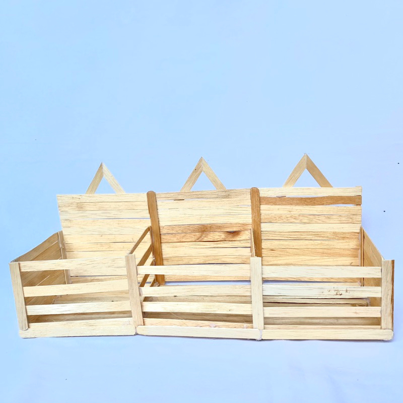 Jual Keranjang Wadah Gantung dari Stik Es Krim Prakarya Kerajinan