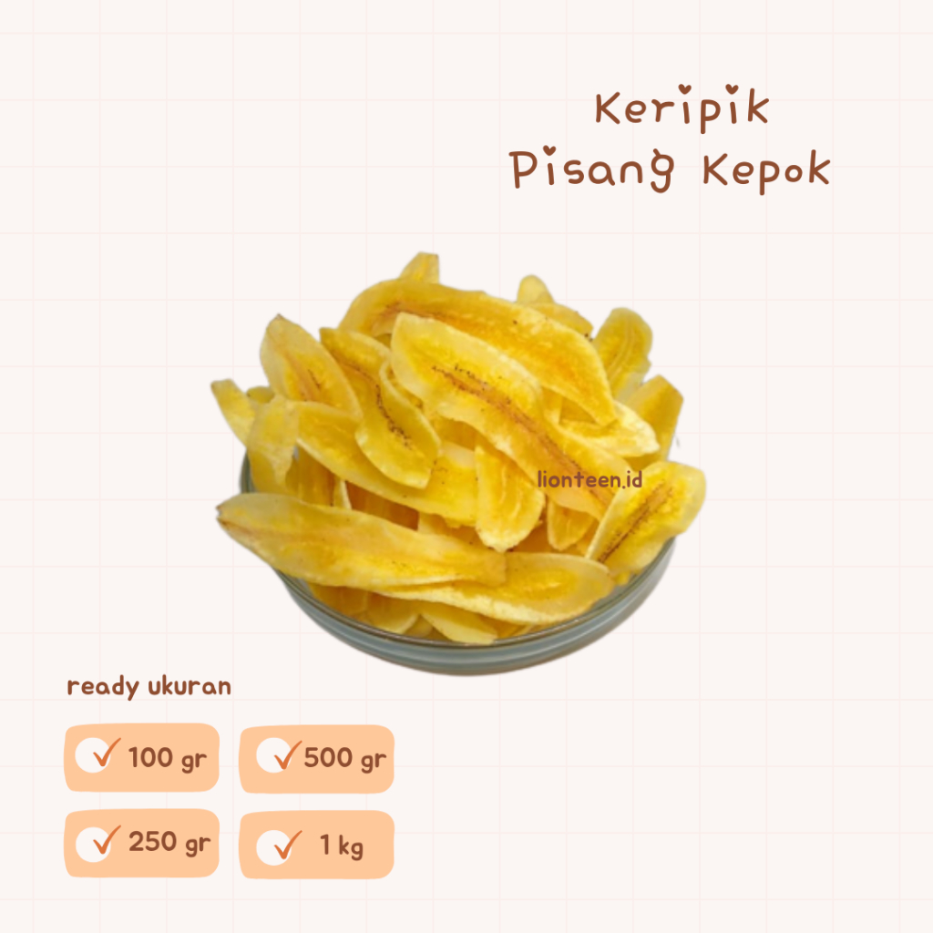 Jual Keripik Pisang Kepok 100gr - 1000gr / Kripik Pisang Asin Gurih 100 ...