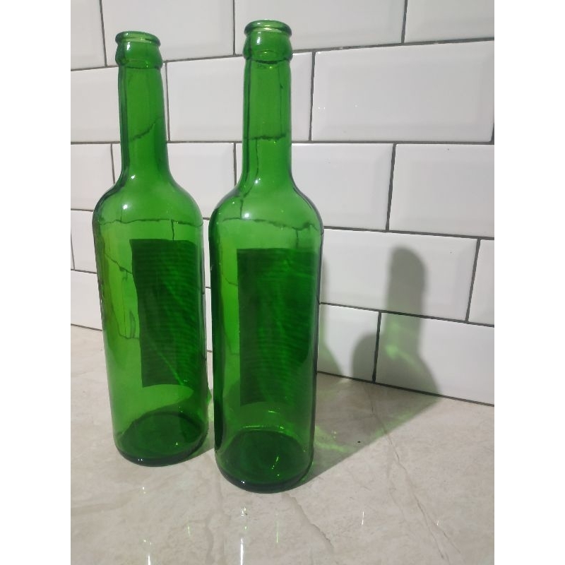 Jual BOTOL BEKAS minuman 600ML WARNA HIJAU PRAKARYA kerajinan