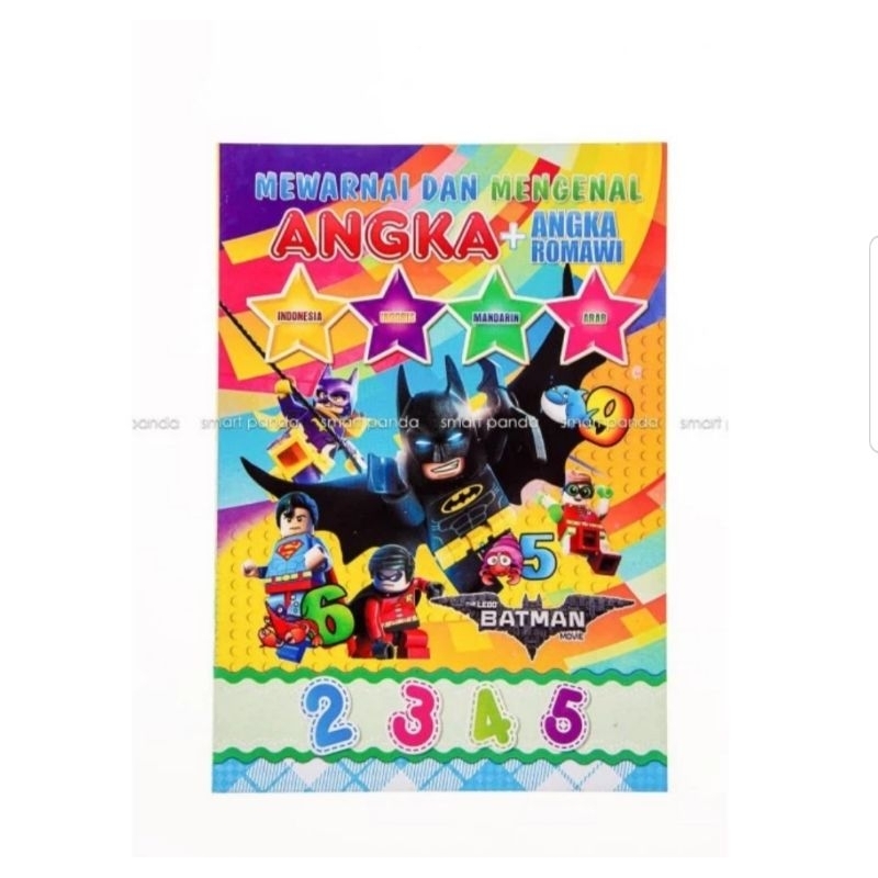 Jual Buku Mewarnai Anak & Belajar Angka Batman Lego 1703 | Shopee Indonesia